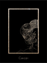 Load image into Gallery viewer, Foggy Bummers Cancer Art Print Black and Gold