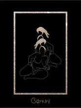 Load image into Gallery viewer, Foggy Bummers Gemini Art Print Black and Gold