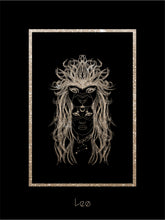 Load image into Gallery viewer, Foggy Bummers Leo Art Print Black and Gold