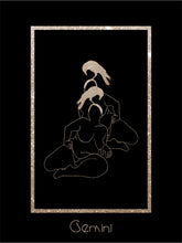 Load image into Gallery viewer, Foggy Bummers Gemini Art Print Black and Gold
